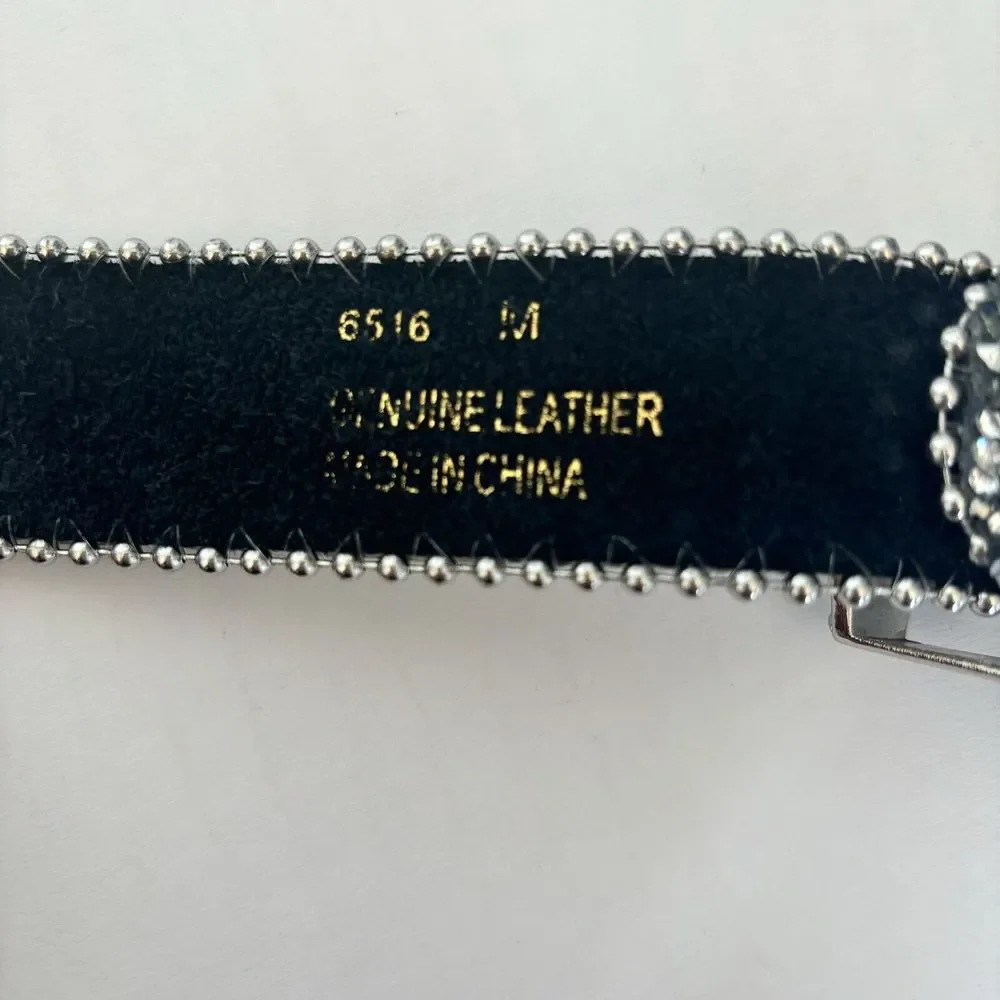 Silver Rhinestone Studded Western Rodeo High Quality Fashion Chic‎ Cowgirl Belt